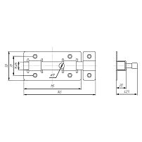 Засов Киров Секрет ЗД-06 антик медь квадратный (20)