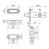 АЛЛЮР АРТ L45-8M-R18 SN мат.никель магнитная овал.торц.планка Защёлка (100)