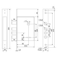 Гардиан 30.04 ДЛИН.КЛ (ЗК.301-02/116мм) б/о б/накл 4 кл. м/о 85 Замок врезной тяжелый (15)
