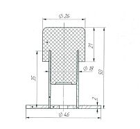 Зенит упор дверной УД-01 INOX (150,10)