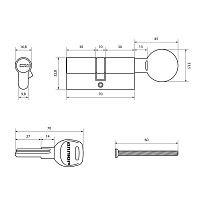 АЛЛЮР HD FG 70-5К CP (35x35G) хром перф.кл/верт Цилиндровый механизм (50,10)