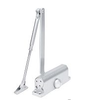 NOTEDO Доводчик дверной  DC-080-НО с фиксатором SILVER до 120 кг серебр.(10)