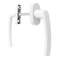 Ручка балконная белая асимметр.BHS-F 01 RAL 9016 Комплект ручек (40,10) Ручка балконная белая асимметр.BHS-F 01 RAL 9016 Комплект ручек (40,10)