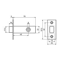АЛЛЮР АРТ L45-8 BL матовый черный торц.планка 25мм б/ручек Защёлка (100)