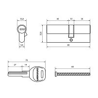 АЛЛЮР HD F 80-5К CP (35x45) хром перф.кл Цилиндровый механизм (50,10)