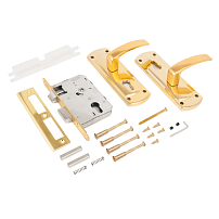 АЛЛЮР ЗВ4-1/55A GP автомат ДЛЯ КАЛИТОК без ц/м БЕЗ ОТВЕТНОЙ ПЛАНКИ Замок врезной с/руч (12)