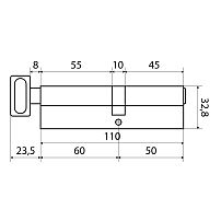 Стандарт MAX 110 (50х60В) SN 5кл мат.никель перф.ключ/верт. Цилиндровый механизм (60,10)
