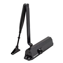 БУЛАТ Доводчик дверной ДД 302/3 B-B (25-85 кг) черный, с ветровым тормозом (10)