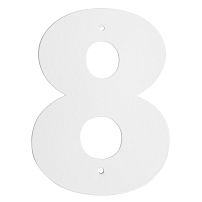 Цифра дверная Пермь "8" белая 140 мм 