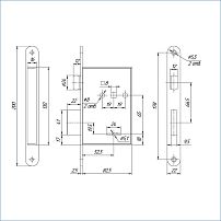 Балашиха ЗВ9 901.0.0 3кл  б/о, м/о 65мм Замок врезной б/руч (20) 