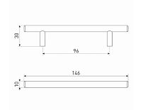 Soller ручка мебельная 8926-96 матовый  хром d-10 мм Ручка-скоба(150,25)