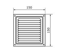 Домарт 150*150 (хром)  метал.Решетка вентил (50) 