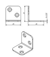 Уголок Кунгур меб 26х26х25х1,5 цинк (800,600,100,10!!!)