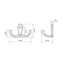 StahlBuro 002 BL мат.черный ЕВРОПАКЕТ крючок-вешалка (360,60) StahlBuro 002 BL мат.черный ЕВРОПАКЕТ крючок-вешалка (360,60)