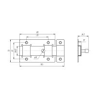 Засов Киров Секрет ЗД-02 белый  плоский (20)