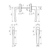 Ручка балконная асимметр.SIGMA (Сигма) BHS 01 9016 (02) белая (30) Ручка балконная асимметр.SIGMA (Сигма) BHS 01 9016 (02) белая (30)
