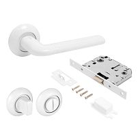 АЛЛЮР АРТ "ПОЛО" W+L7050S W+BK-R1 W(15110/S7050) матовый белый Комплект ручка и защелка с фикс. (20) АЛЛЮР АРТ "ПОЛО" W+L7050S W+BK-R1 W(15110/S7050) матовый белый Комплект ручка и защелка с фикс. (20)