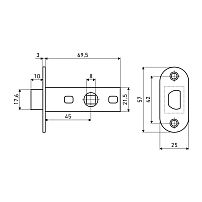 АЛЛЮР АРТ L45-8-R BL матовый черный B2B пакет планка 25мм Защёлка (100)