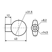 БУЛАТ ВЦ 01.02 матовый черный Вертушка на шток цилиндра (25,250)