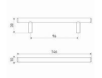 Soller ручка мебельная 8926-96 сатин d-10 мм Ручка-скоба (150,25)