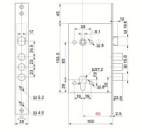 Рязань G 4-3/85Г "BORDER" без ЦМ 79060 Замок врезной тяж.(12) 