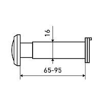 ЗАМКОФФ ГД d=16мм 65-90мм пластик хром Глазок дверной  (1000,50)