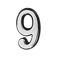 Цифра дверная АЛЛЮР БОЛЬШАЯ пластик "9" хром (1000,50)