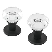 АЛЛЮР "CHELSEA" (ЧЕЛСИ) BL/GL (551525) матовый черный/стекло Комплект ручек (20)