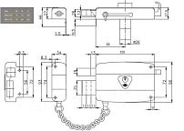 KALE 157/AC 3кл англ.кл с/цепочкой Замок накладной (20)