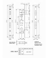 KALE 192/P 25mm W/B хром б/мех.секр м/о 92мм Замок врезной б/руч (30)
