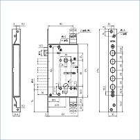 Балашиха ЗВ7 318.МП-Б без ЦМ,  б/о, м/о 85мм Замок врезной тяж (10) 