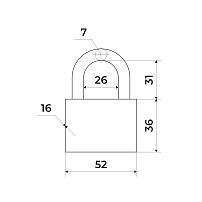 СТАНДАРТ HDS-360 d=7 ЕВРОПАКЕТ Замок навесной (72,12)