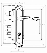 Д-град Зенит ЗВ4-85.3 серебро м/о 85 мм Замок врезной с/руч (10) 