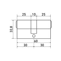 Стандарт MAX 60 (30х30) SB 5кл мат.золото перф.ключ/ключ Цилиндровый механизм (80,10)