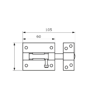 Засов Домарт дверной ЗД- 60 бронза антик d-13мм (10)