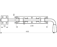 Засов Домарт гаражный ЗГ-400 мод.2 б/п d=16мм (5) 