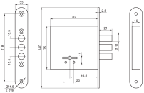 Рязань ЗВ 8-8У/15 б/о 79601 Замок врезной б/руч (30)