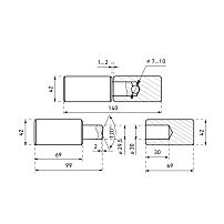Киров Секрет ПГ-42 (42х140) шарнир-петля под сварку с шариком (4)
