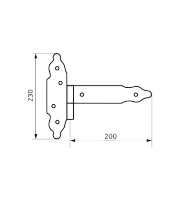 Домарт ПС-200 фигурная хром Петля-стрела (10) 