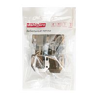 StahlBuro 104*44 (большая) А-8 (8-шарнирная) 2шт., черная. Петля мебельная без врезки (50)