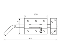 Засов Домарт гаражный ЗГ-400  черный d-13мм (10)