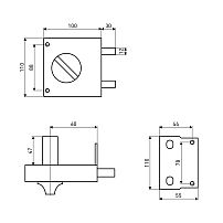 АЛЛЮР ЗН1-2-3 Т (15К) ТАМБУРНЫЙ Замок накладной  (20)