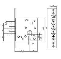 KALE 447 W/B хром б/о б/накл без ЦМ без/упак. Замок врезной (20) KALE 447 W/B хром б/о б/накл без ЦМ без/упак. Замок врезной (20)