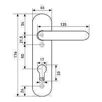 MCL РН-7201П (КВ-140мм) черные для технических дверей Комплект ручек (20)
