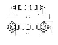 Домарт  мод.12 (330 мм) черная Ручка-скоба декоративная (10)