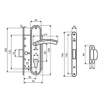 АЛЛЮР ЗВ 7-132/85 BL матовый черный Замок врезной с/руч (20)