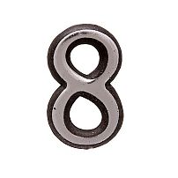 Цифра дверная АЛЛЮР БОЛЬШАЯ пластик "8" хром (1000,50)
