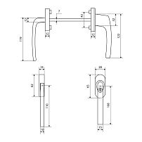 Ручка балконная с кл.+ кнопка тем.короч. двухстор.узкая/обычная, алюм. BHS 02 (01) 8019 (40,10)