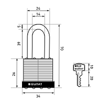 БУЛАТ ВС 0130-01 стальной 5кл. d=5мм Замок навесной (48,6)