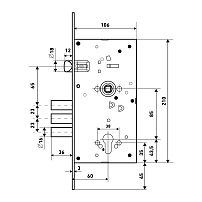 БУЛАТ ЗВ4-3(16).60.85.08 хром, без ручек, без ц/мех.,б/о. Корпус замка для металлических дверей (12)